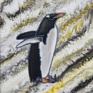 One Additional Penguin Original Silk Painting