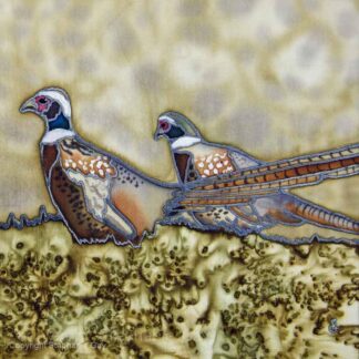 Two Fat Pheasants Original Silk Painting