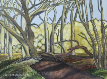The First Sun of Spring, Hurley Woods Original Silk Painting