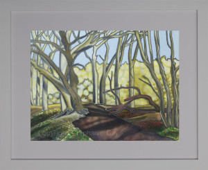 The First Sun of Spring, Hurley Woods Original Silk Painting Framed