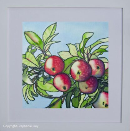 September's Apple Abundance Original Silk Painting Framed