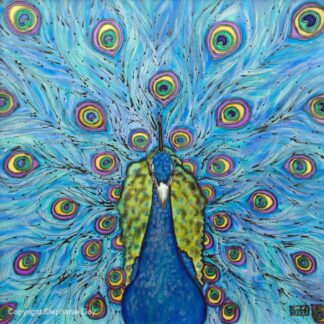 Showing Off - Peacock Original Silk Painting
