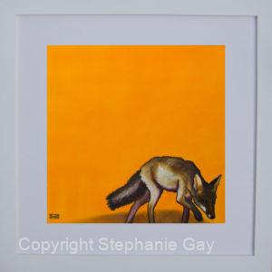 The Sneak - Fox Original Silk Painting Framed