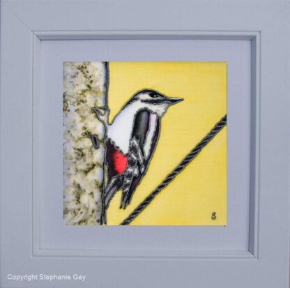 Greater Spotted (Woodpecker) Original Silk Painting Framed