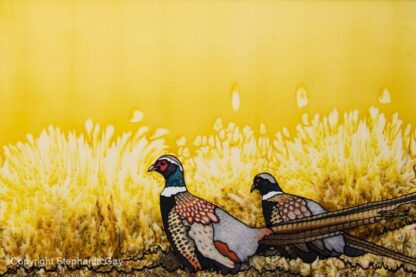 Pheasants Original Silk Painting