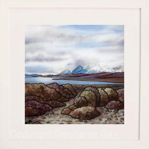 Lake Sarmiento, Chile - Original Silk Painting Framed