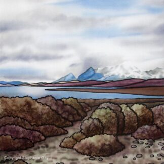 Lake Sarmiento, Chile - Original Silk Painting