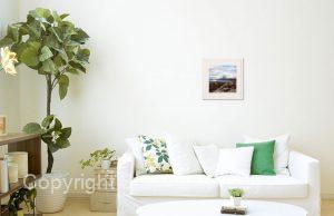 Lake Sarmiento, Chile - Original Silk Painting Framed in a Room Setting
