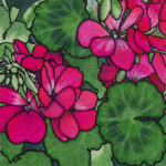 Pelargoniums, Original Silk Painting