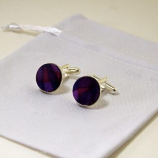 Purple/Blue/Red Abstract Silk Cuff Links