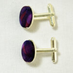 Unusual Silk Gifts - Purple/Blue/Red Abstract Silk Cuff Links