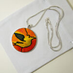 Unusual Silk Gifts - Nasturtium Silk Pendant Necklace 2