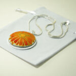 Orange Marigold Silk Pendant Necklace