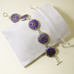 Unusual Silk Gifts - Purple Flower Bracelet