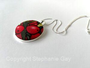 Holly Inspired Silk Pendant Necklace 1