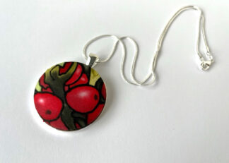 Holly Inspired Silk Pendant Necklace 1