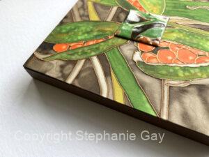 Stinking Iris Silk Painting Framed