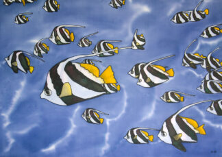 Synchronised - Angel Fish Silk Painting
