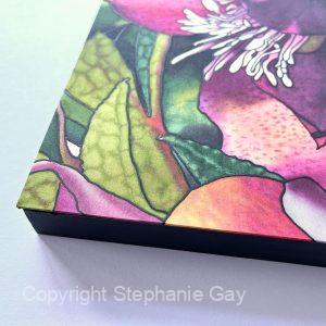 Hellebores Silk Painting Showing Frame