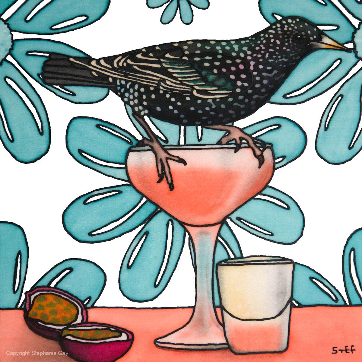Porn Starling Martini Silk Painting