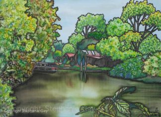 Barge at Ray Mill Island, Maidenhead