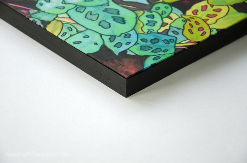 Chinese Money Plant Silk Painting - Image 3