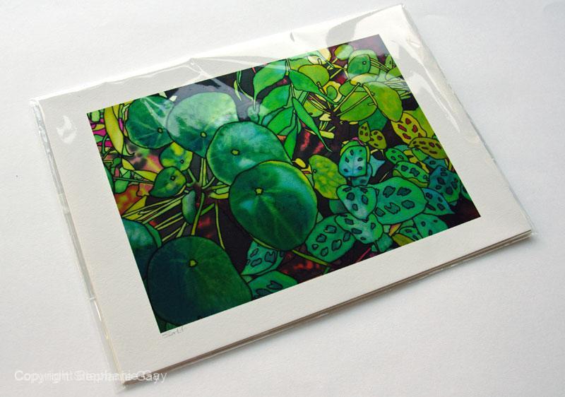 Chinese Money Plant Silk Painting - Image 4