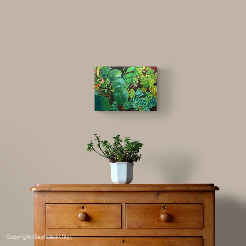 Chinese Money Plant Silk Painting - Image 2