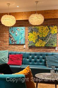 Euphorbia 1 Silk Painting Hanging at the Square Club