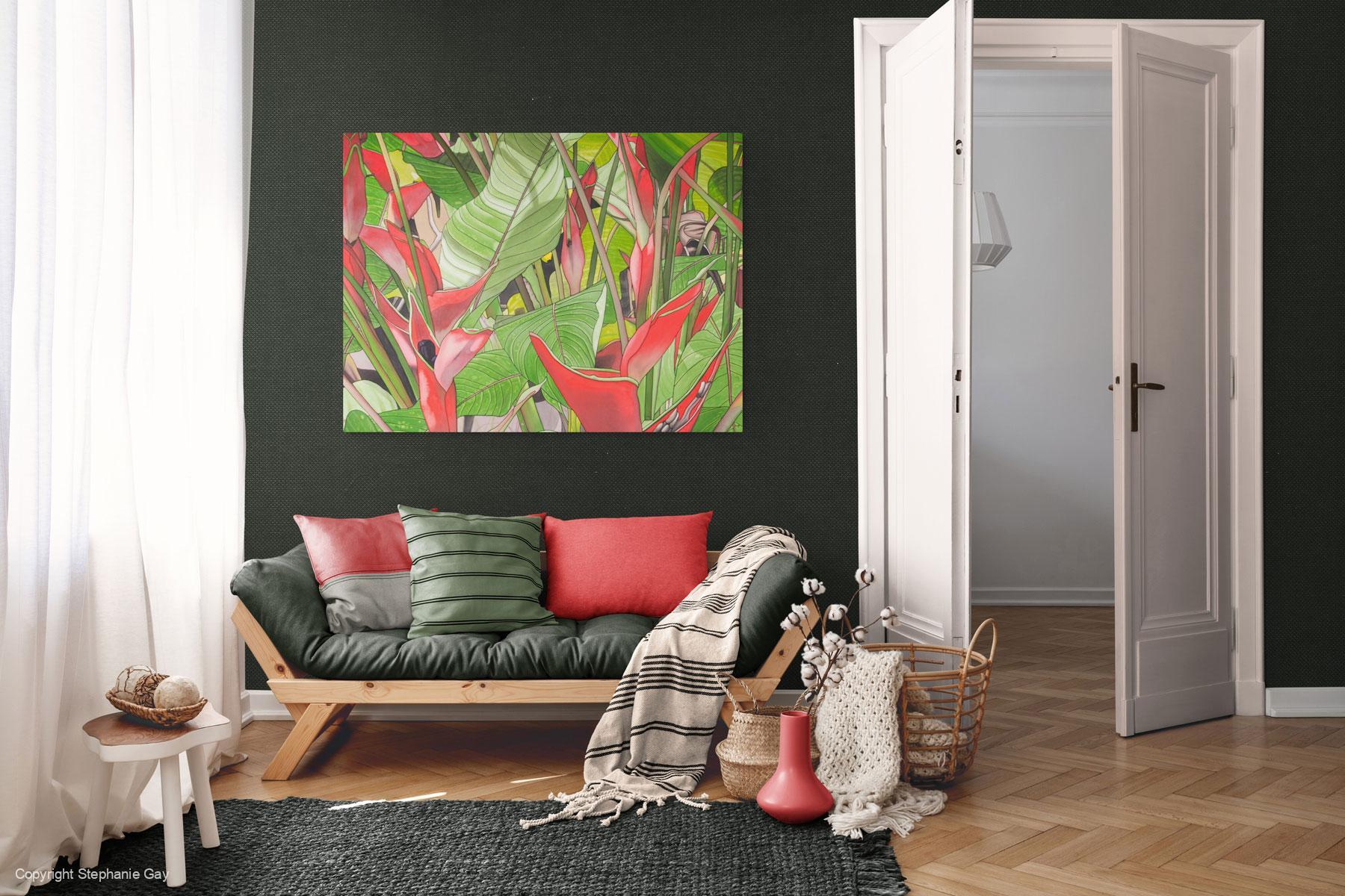 Heliconia Silk Painting - Image 2