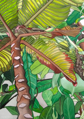 In the Tropical House Silk Painting