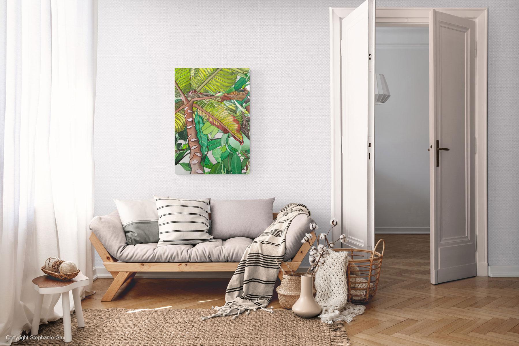 In the Tropical House Silk Painting - Image 3