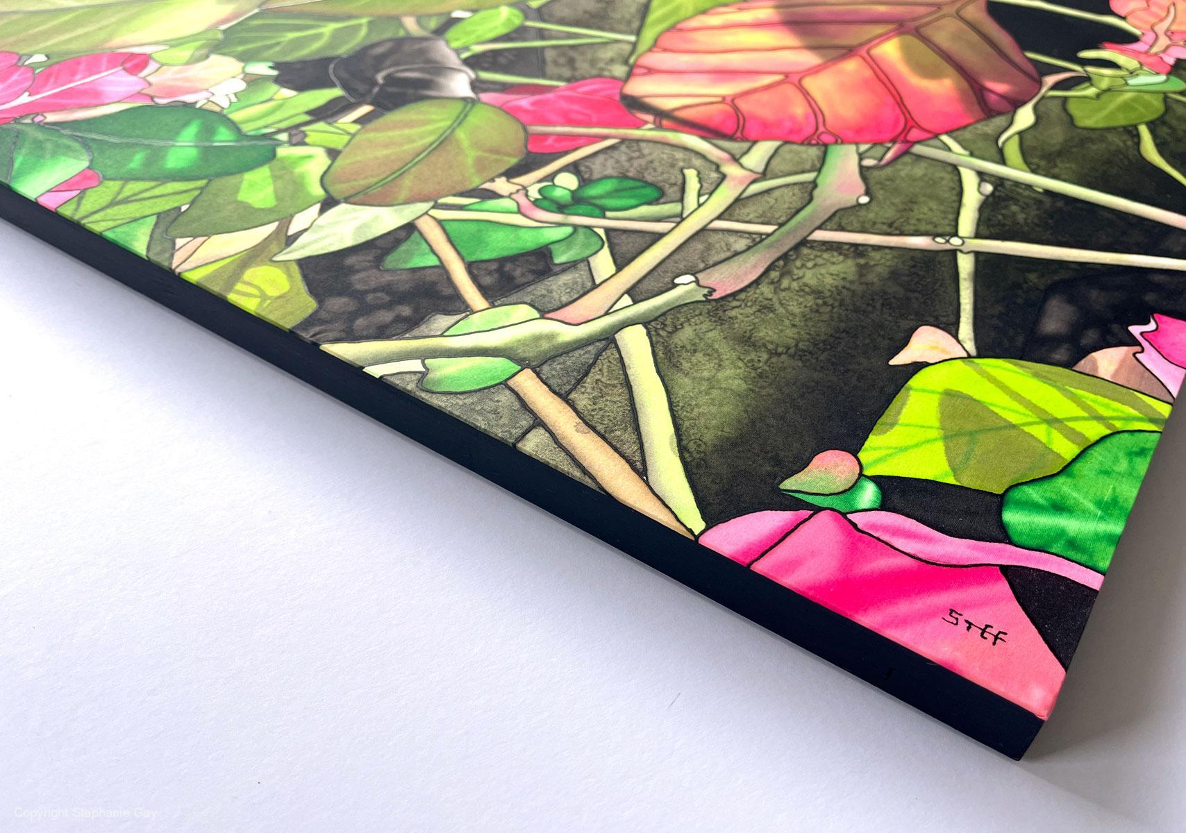 Justicia Brandegeeana Silk Painting - Image 2