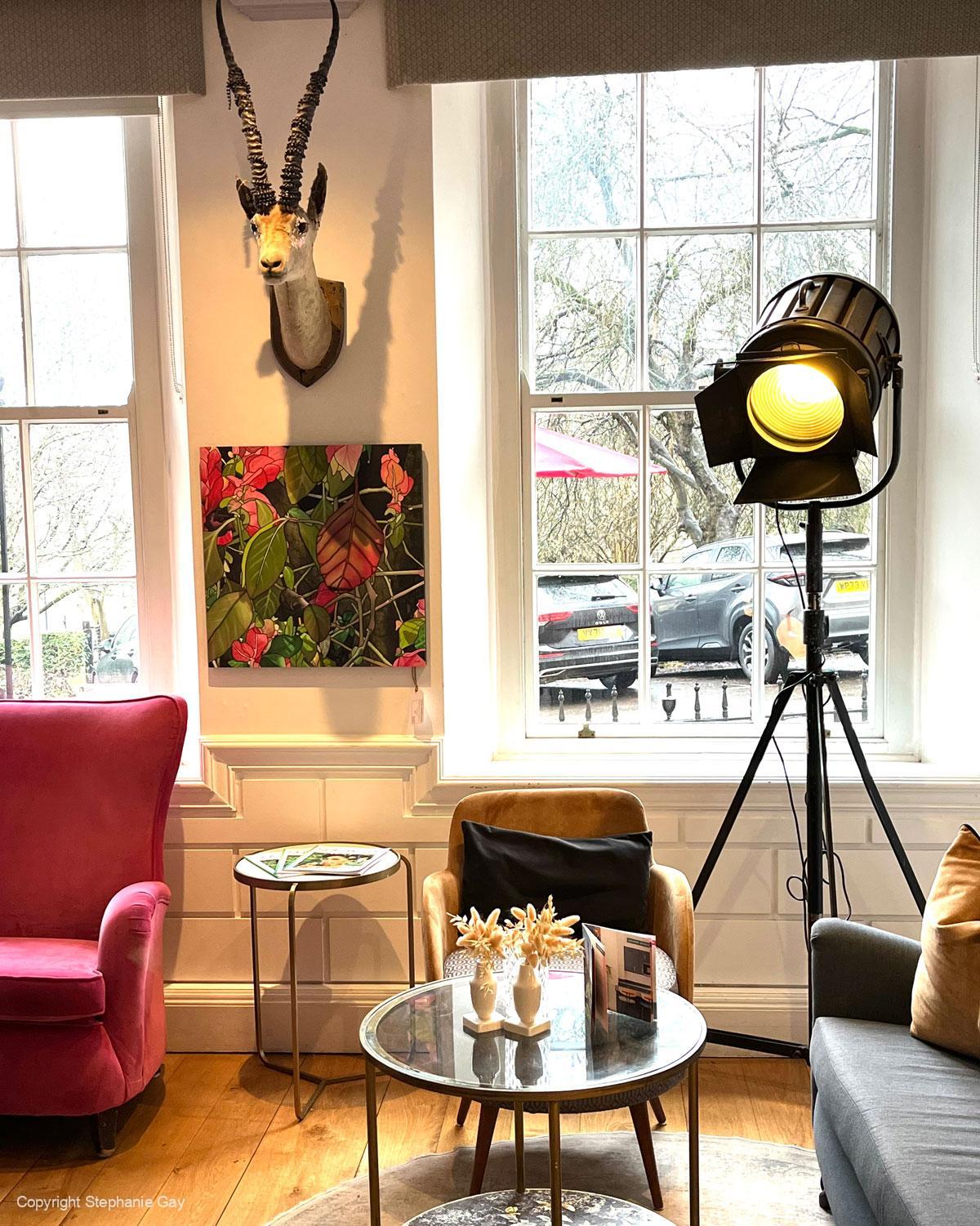 Justicia Brandegeeana Silk Painting - Image 3