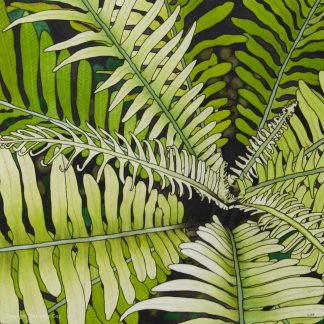 Miniature Tree Fern Silk Painting