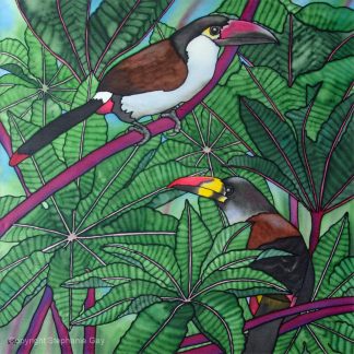 Mountain Toucans Silk Painting