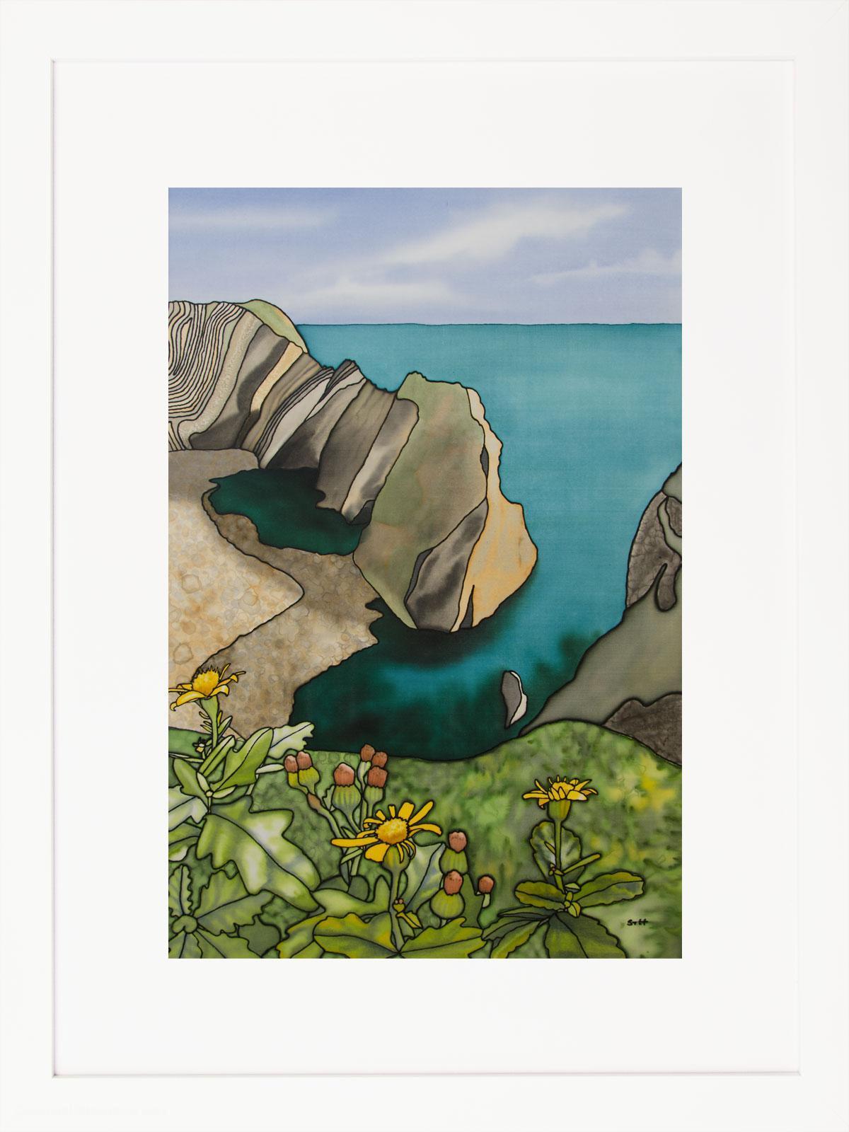 Stair Hole, Lulworth Cove, Dorset Silk Painting - Image 2