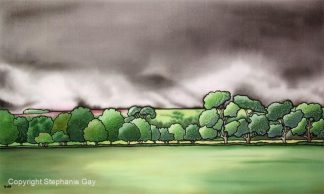 Storm Over Black Down, Mendips Silk Painting