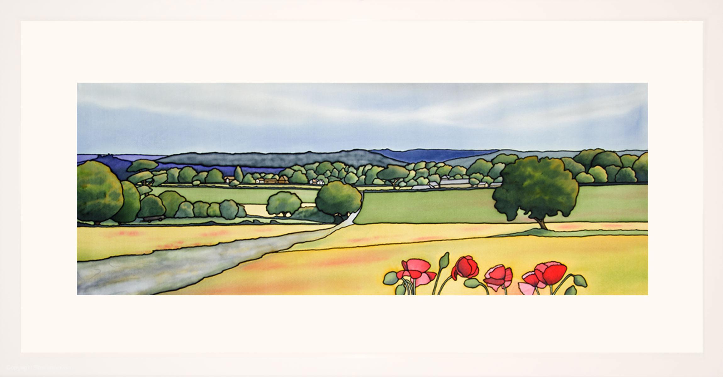 View from Long Lane, Cookham Dean with Poppies - Image 2