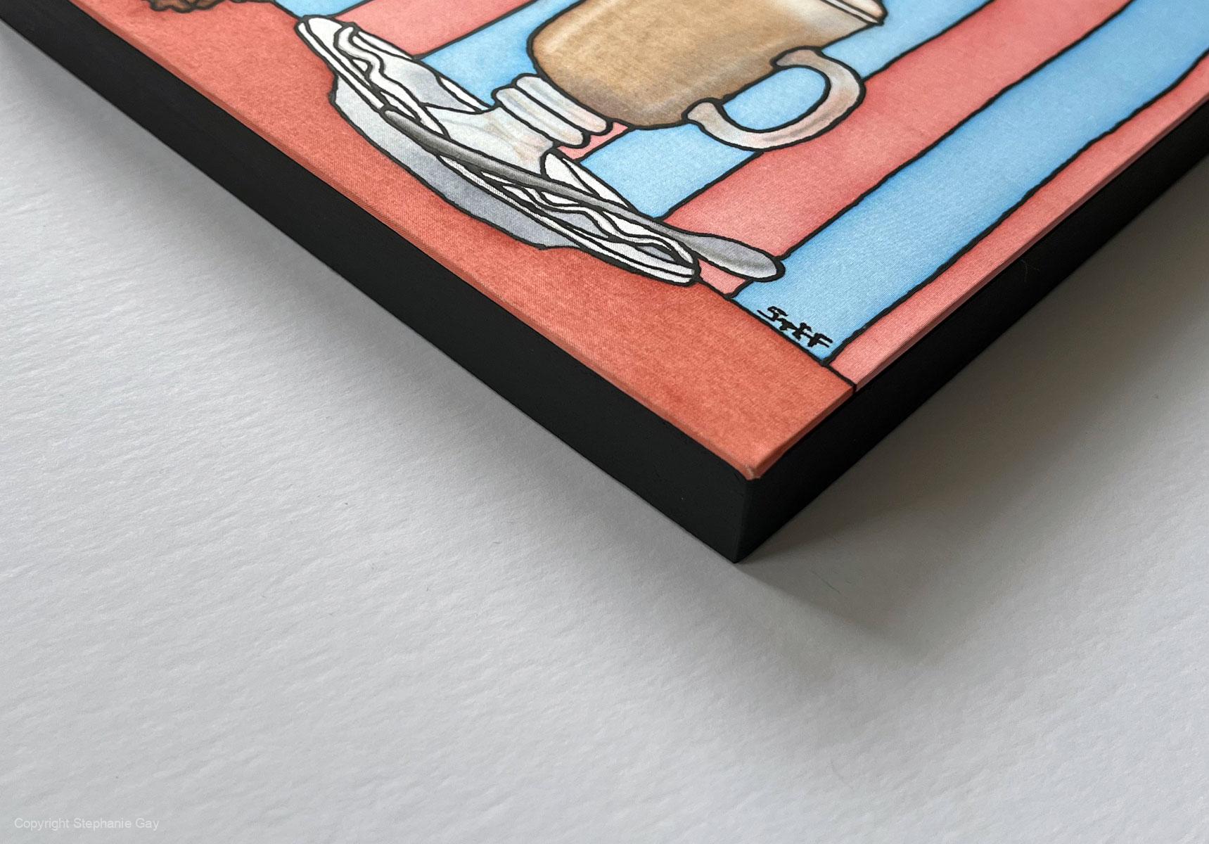 Chai Finch Latte Silk Painting - Chaffinch & Chai Latte - Image 2