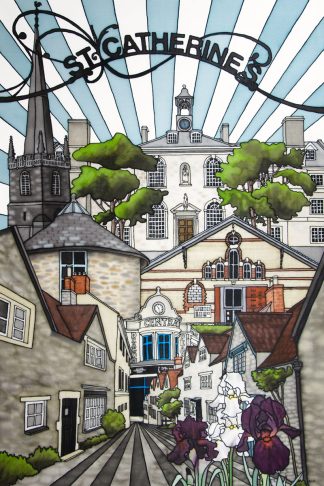 A Day Out in Frome Silk Painting