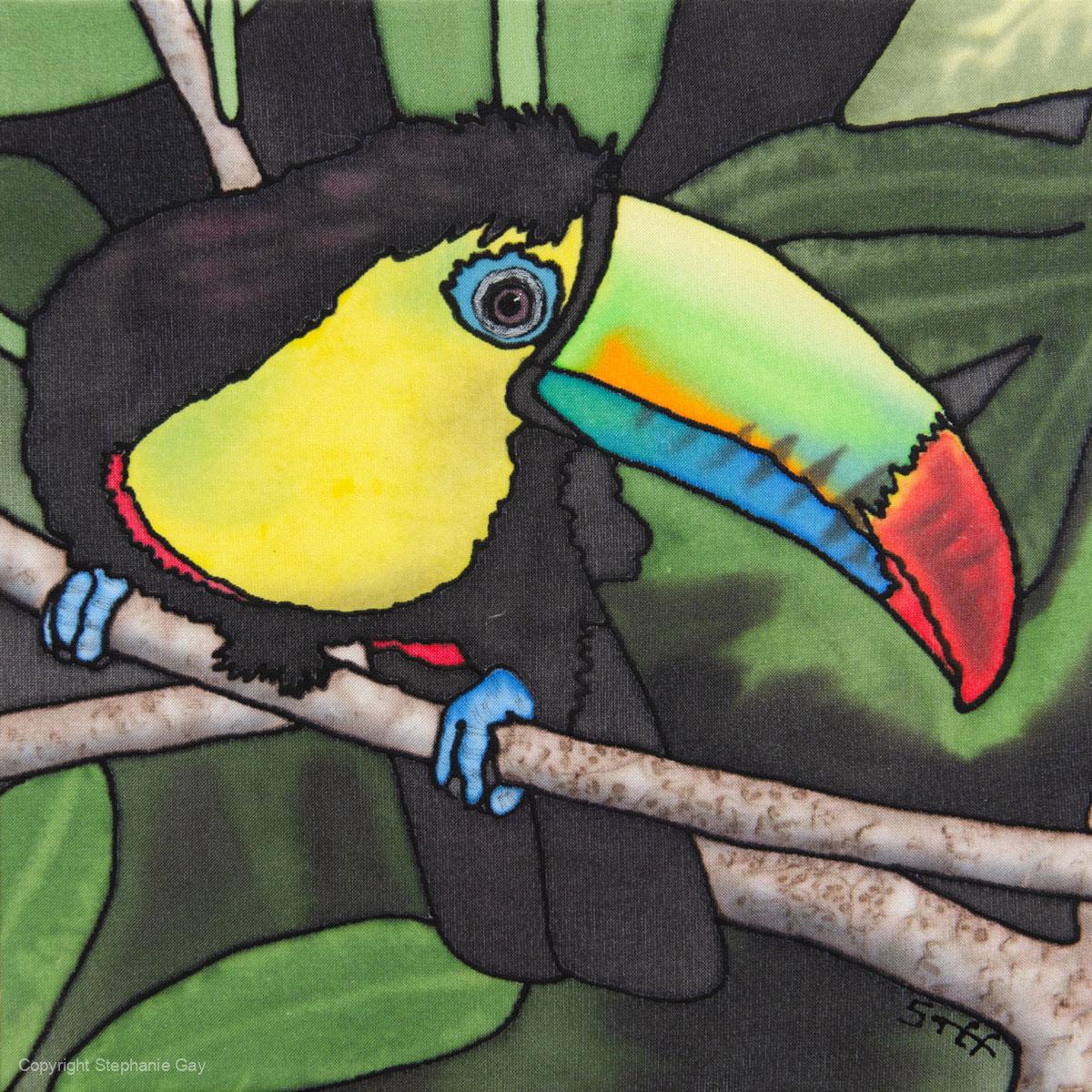 Tiny Toucan Silk Painting