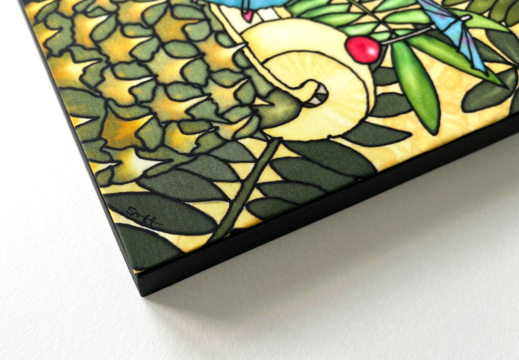 Pina Coleto Silk Painting Showing Frame