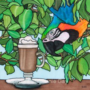 Mocaw - Macaw and Mocha Silk Painting