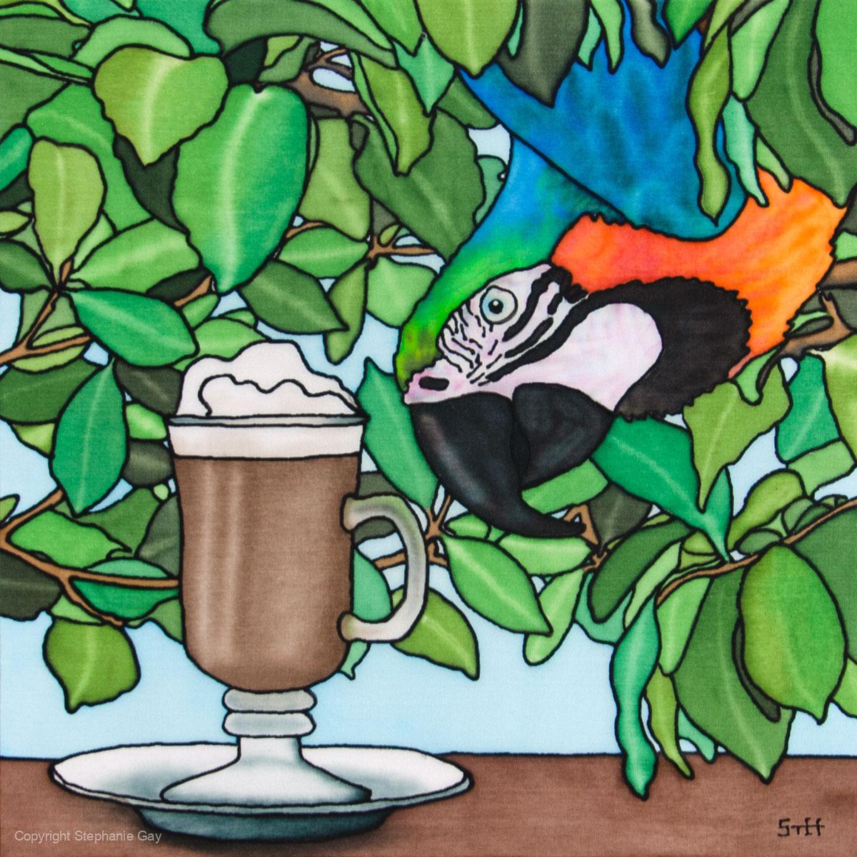 Mocaw - Macaw and Mocha Silk Painting