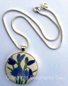 Bluebells 2 Silk Pendant Necklace