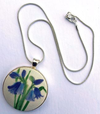 Bluebells 3 Silk Pendant Necklace