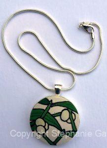 Mistletoe White Silk Pendant Necklace