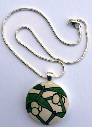 Mistletoe White Silk Pendant Necklace