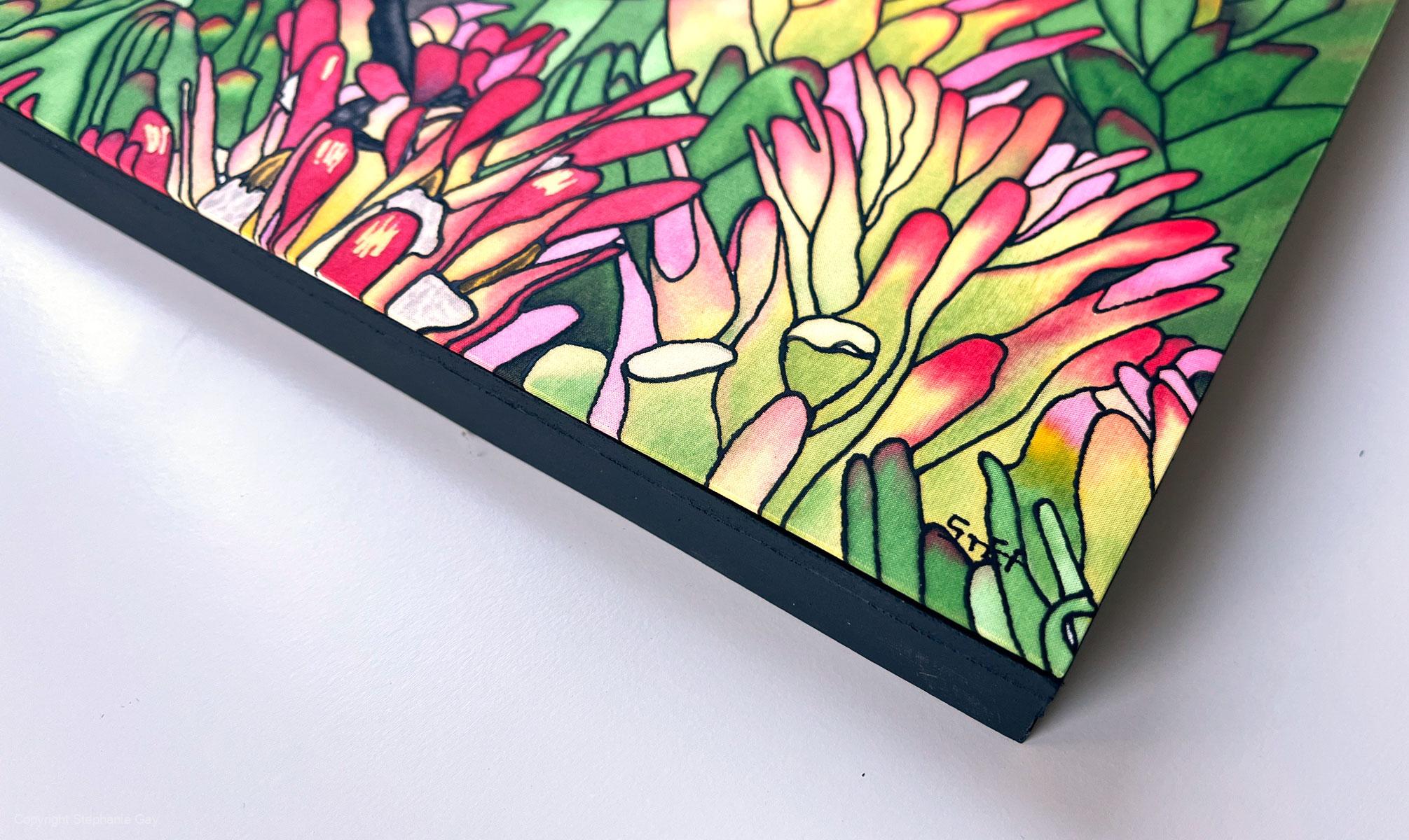 Sugarbirds and Protea Silk Painting - Image 2